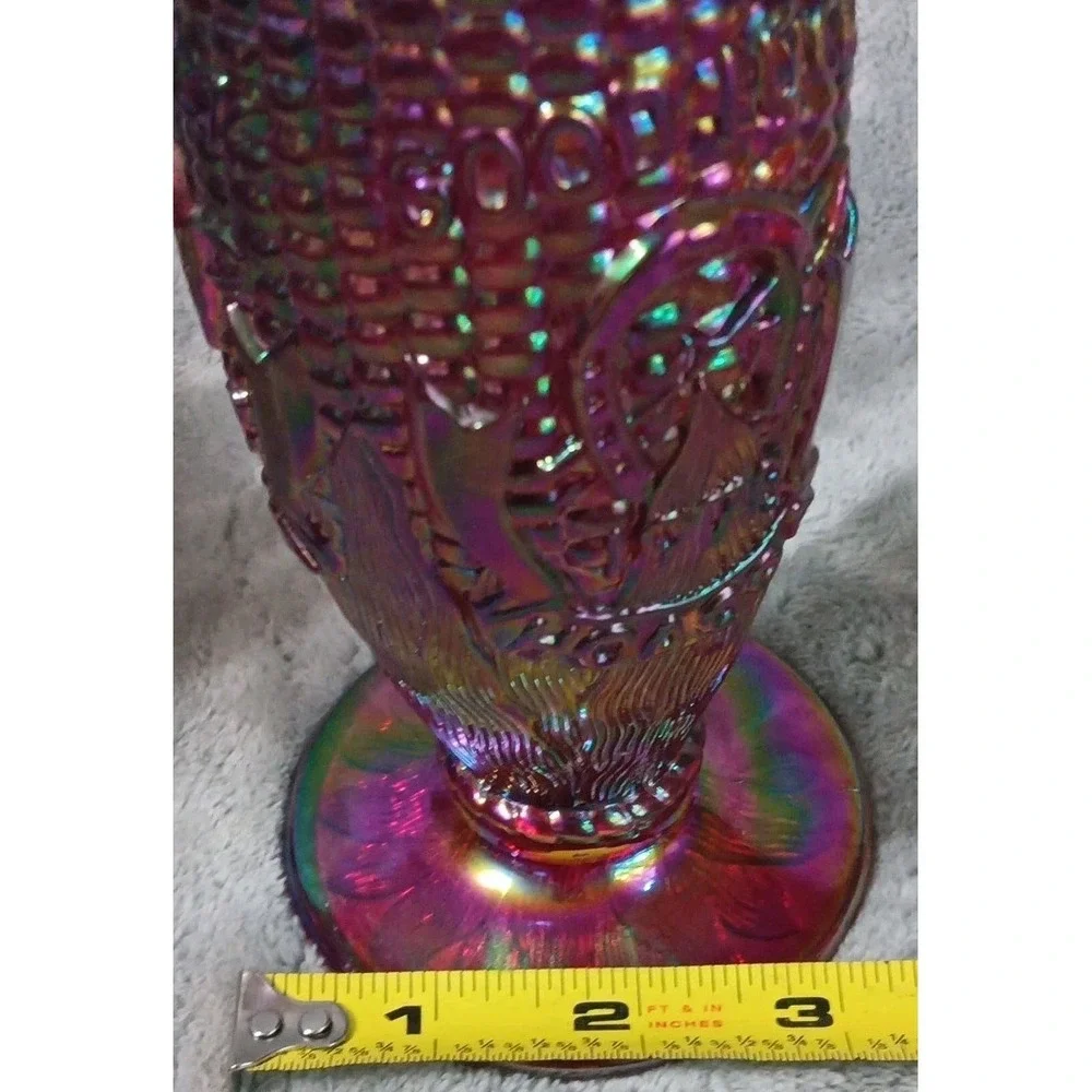 Vintage HOACGA Corn Vase Convention Souvenir Amberina Red Carnival‎ Glass 1978